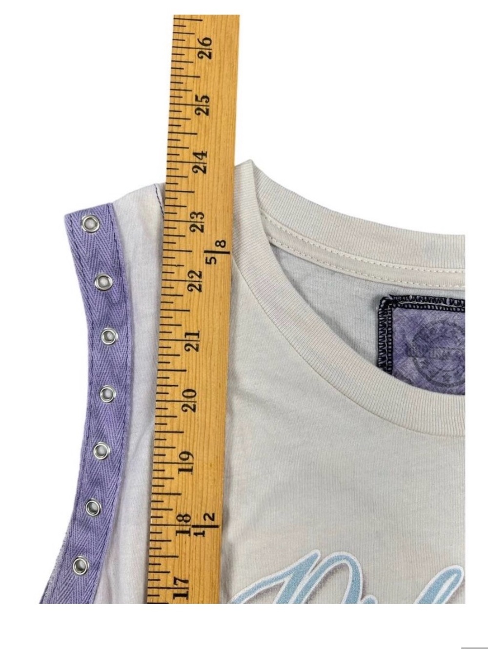 Rick Astley Graphic Tank Top - Cream with Lavender Trim - Picture 5 of 7